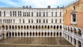 Doge`s Palace or Palazzo Ducale, Venice, Italy. It is a famous landmark of Venice. Panoramic view of courtyard of old Doge`s house Royalty Free Stock Photo