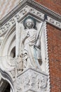 Doge`s Palace on Piazza San Marco, relief on facade , Venice, Italy
