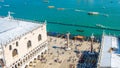 Doge`s Palace and San Marco embankment taken from above, Venice, Italy Royalty Free Stock Photo