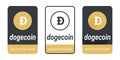 Dogecoin Accepted Here Button. Sticker or badge Dogecoin accepted. Pay with Dogecoin Button. Vector illustration