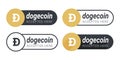 Dogecoin Accepted Here Icons. Payments are Accepted on Online Store. Pay with Dogecoin Button. Vector illustration