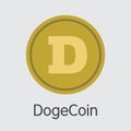 DogeCoin - Cryptocurrency Logo. Royalty Free Stock Photo