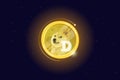 Dogecoin crypto currency digital payment system blockchain concept