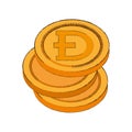 dogecoin cryptocurrency stack icon