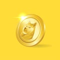 Dogecoin DOGE gold coin