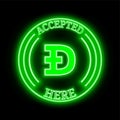 Dogecoin DOGE accepted here sign