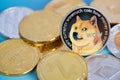 Dogecoin DOGE group included with Cryptocurrency coin bitcoin, Ethereum ETH, Binance Coin, Zcash TRON symbol Virtual blockchain