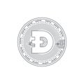 Dogecoin icon. Cryptocurrency logo. Digital cryptographic currency dogecoin. Dogecoin sign concept. Vector illustration