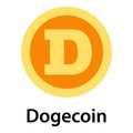 Dogecoin icon, flat style