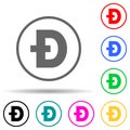 dogecoin multi color style icon. Simple glyph, flat vector of crepto currency icons for ui and ux, website or mobile application