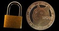 Dogecoin security Royalty Free Stock Photo