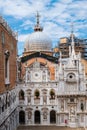 St. MarkÃ¢â¬â¢s Basilica stands above the courtyard of the Doge`s Palace in Venice Italy Royalty Free Stock Photo