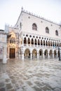 Doges Palace Palazzo Ducale and Carta Gate on Saint Mark square in Venice, Italy, Europe Royalty Free Stock Photo