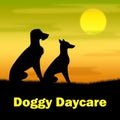 Doggy Daycare Represents Canines Pasture And Pup Royalty Free Stock Photo