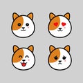 Four cute faced dog icons Royalty Free Stock Photo