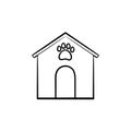 Doghouse hand drawn outline doodle icon. Royalty Free Stock Photo