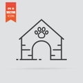 Doghouse icon in flat style isolated on grey background Royalty Free Stock Photo