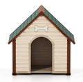 Doghouse isolated on white background. 3D illustration Royalty Free Stock Photo