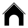 Doghouse silhouette icon. Kennel vector illustration isolated on white Royalty Free Stock Photo
