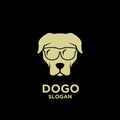 Dogo dog head logo icon design