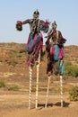 Dogon dancers on stilts Royalty Free Stock Photo