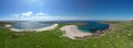 Dogs Bay beach, a horseshoe shaped bay with more than a mile long stretch of white sandy beach in county Galway, Ireland Royalty Free Stock Photo