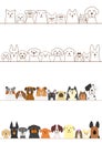 Dogs border set Royalty Free Stock Photo