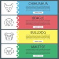 Dogs breeds web banner templates set Royalty Free Stock Photo