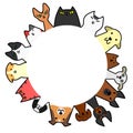 Dogs&cats circle with copy space Royalty Free Stock Photo