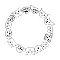 Dogs and cats face circle Royalty Free Stock Photo