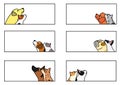 Dogs and cats looking up profile banner set