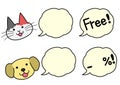 Dogs and cats with speech bubbles