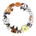 Dogs circle with copy space