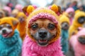 Dogs in Easter Bonnets Pose for a Charming Holiday Portrait, Furry Faces of Spring Royalty Free Stock Photo