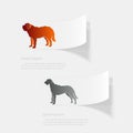 Dogs. Flat sticker with shadow on white background