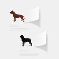 Dogs. Flat sticker with shadow on white background