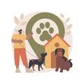 Dogs friendly place abstract concept vector illustration.