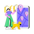 Dogs friendly place abstract concept vector illustration.