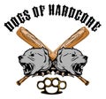 Dogs of hardcore banner template tattoo