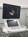 Dogs heart on Screen ultrasound machine in vet clinic Royalty Free Stock Photo