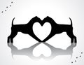Dogs in heart shape Royalty Free Stock Photo