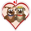 Dogs in the heart . Royalty Free Stock Photo