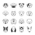 16 dogs icon vector