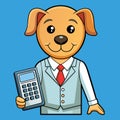 Cute accountant dog cute antropomorphic vector EPS Royalty Free Stock Photo