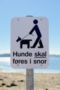 Dogs on a leash sign in danish Royalty Free Stock Photo