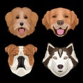 Dogs logo collection. dogs head isolated vector. Dogs vector detailed