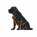 Realistic Dog Silhouette Logo With Byzantine-style Iconography