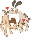 Dogs in love sniffing butts Royalty Free Stock Photo