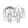 dogs married icon image Royalty Free Stock Photo