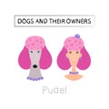 Dogs and owners look alike. Vector illustration